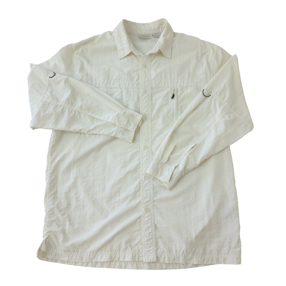 White Sierra Men's  White vented fishing Long Sleeve pearl snap Shirt